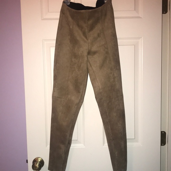 Khaki suede pants - Picture 1 of 3